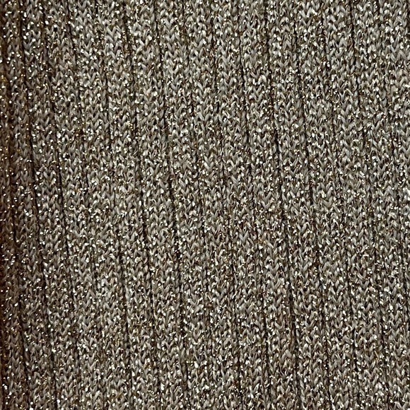 Lisa Original Cotton Blend Long Sleeve Turtleneck Sparkling Gold Sweater - Picture 5 of 10